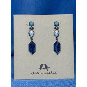 CHLOE + ISABEL Blue & White Stone Drop Earrings - E411BLAR
